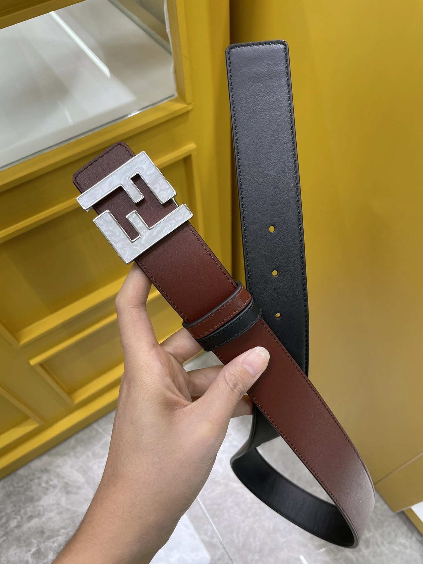 Barbara-- F594i 7C0424AFF6F1E94 Calfskin reversible 3.5cm item:D-S179F0514